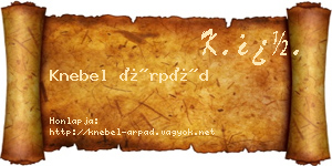 Knebel Árpád névjegykártya