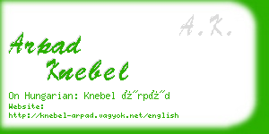 arpad knebel business card